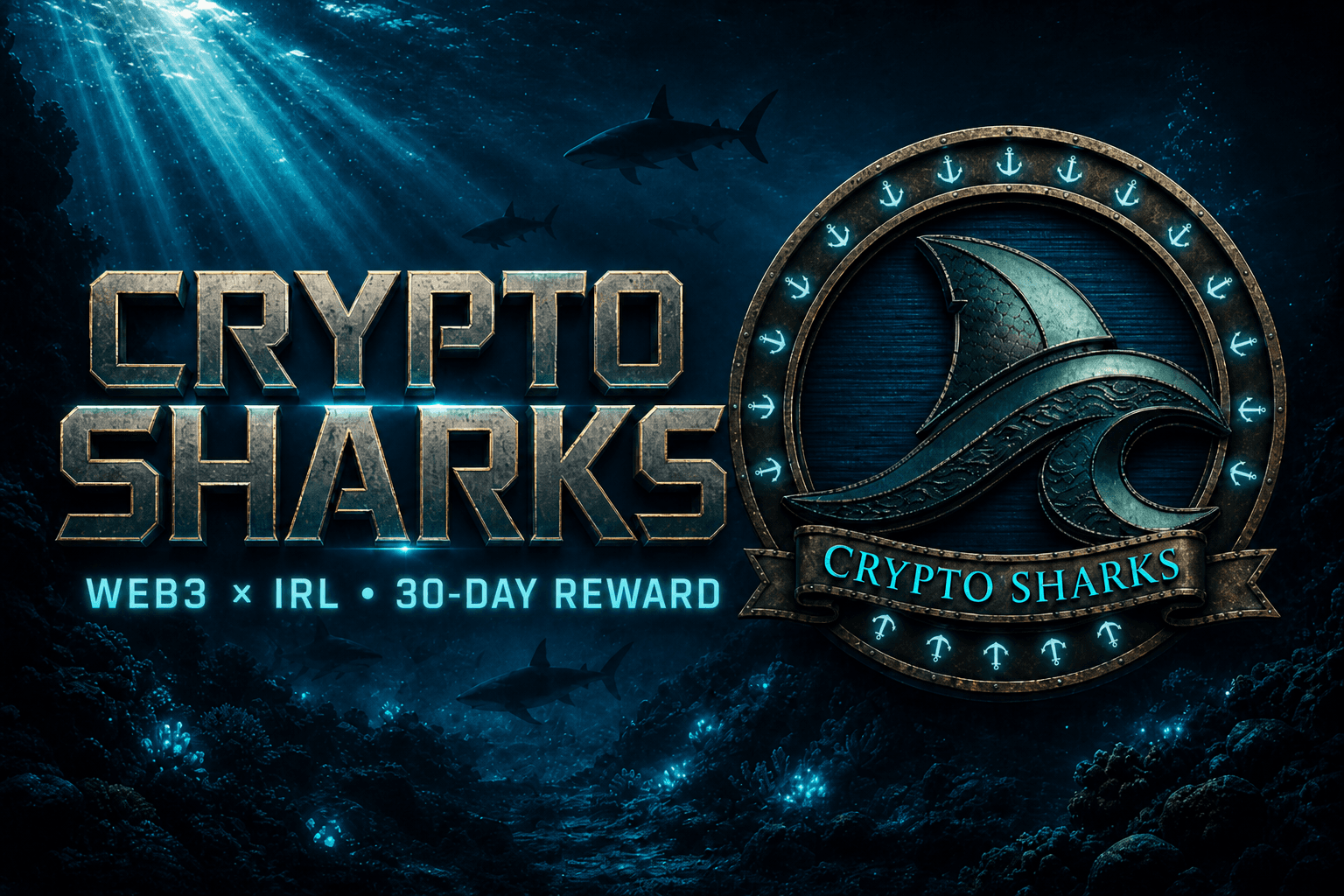 Crypto Sharks — Web3 × IRL 30-day USDC reward
