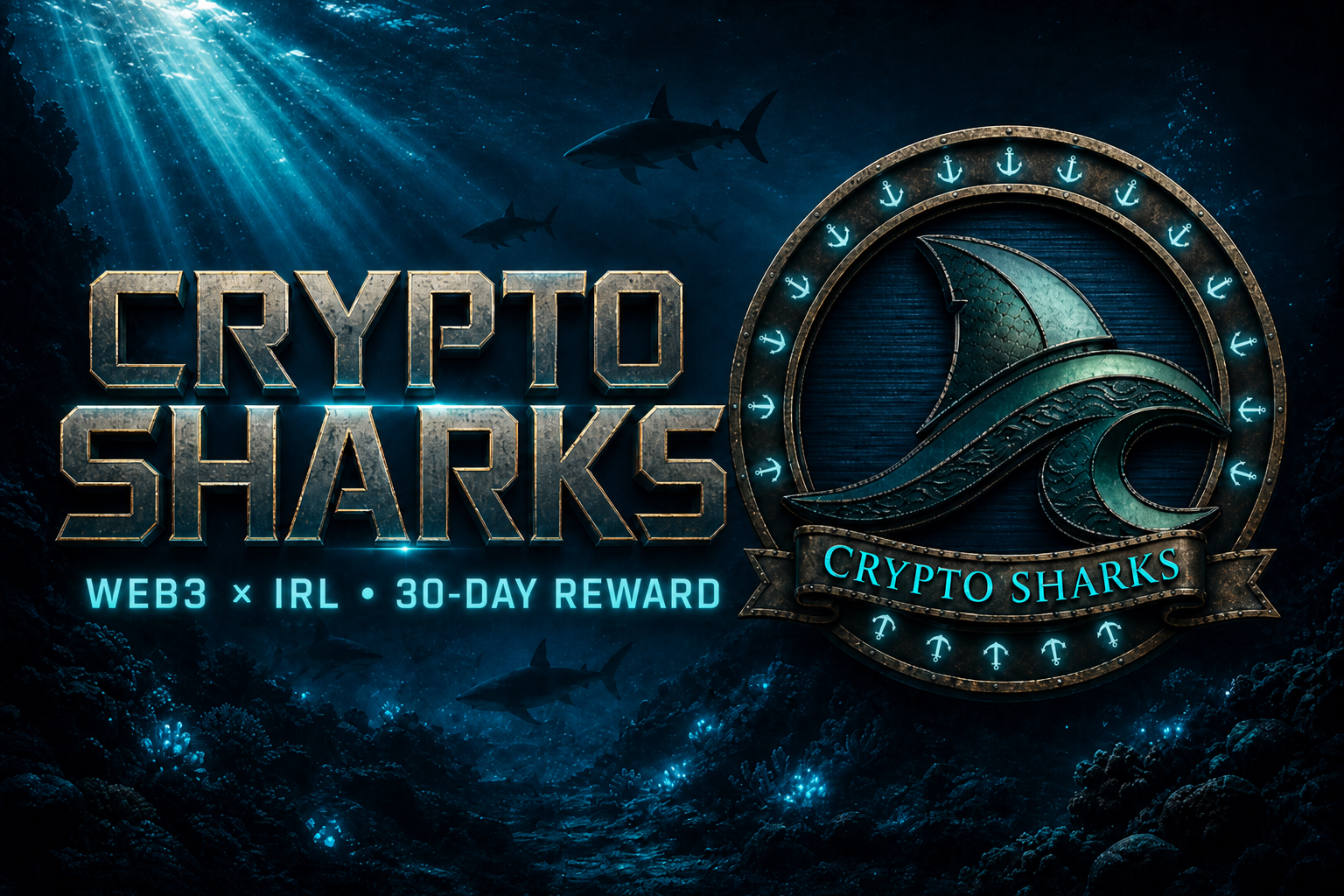 Crypto Sharks — Web3 × IRL 30-day USDC reward